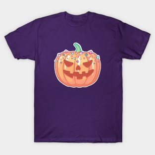 Sugar-Sprinkled Jack-o-lantern on dark colours T-Shirt